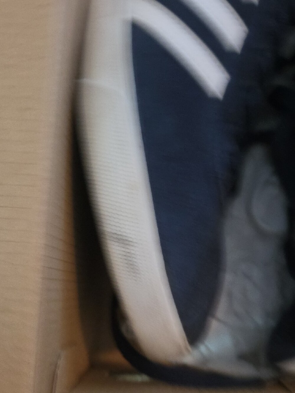 Woman's Adidas Navy Suede Sneakers with White Stripes - Picture 4 of 4